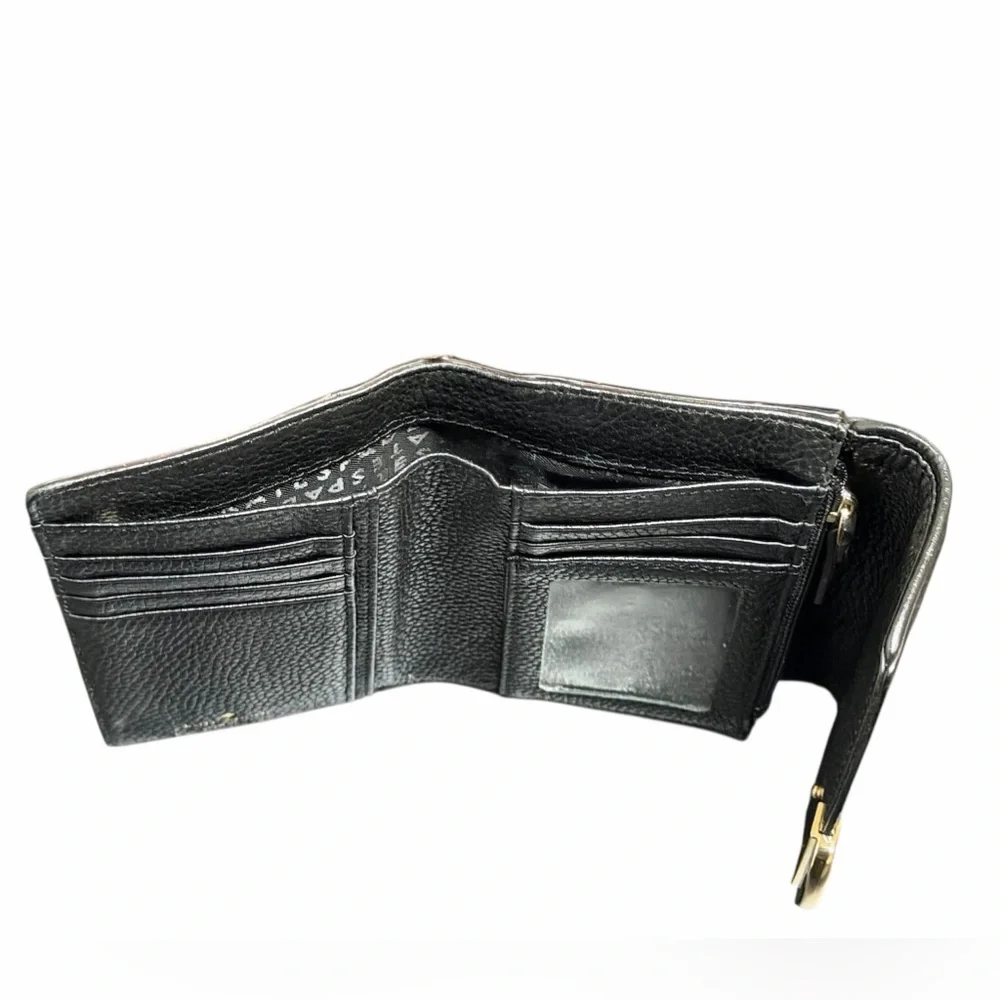 KATE SPADE Callie Mulberry Street Black Tri-fold Pebble Leather Wallet